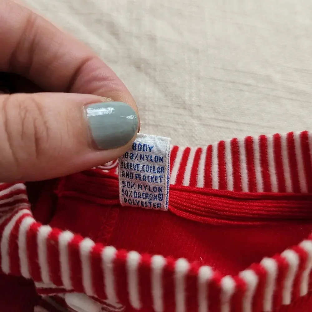 Vintage Red Striped Bodysuit 9-12 months